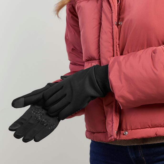 totes toasties® Ladies Premium Stretch Thermal Lined Gloves with SmarTouch Black